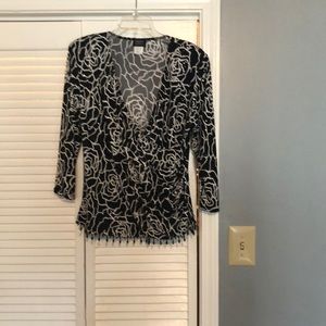 Black and white sequined top